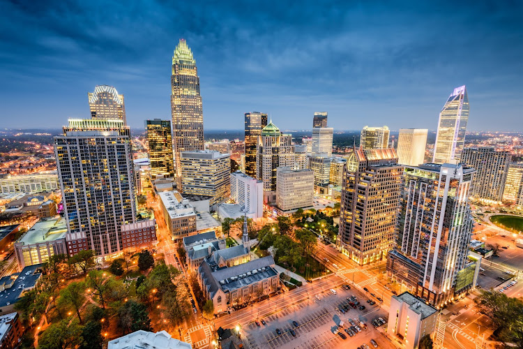 Charlotte, North Carolina, USA uptown cityscape.